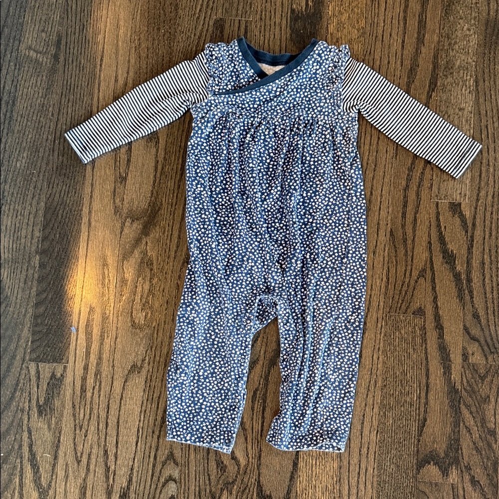 Tea Collection Navy Floral Baby Outfit